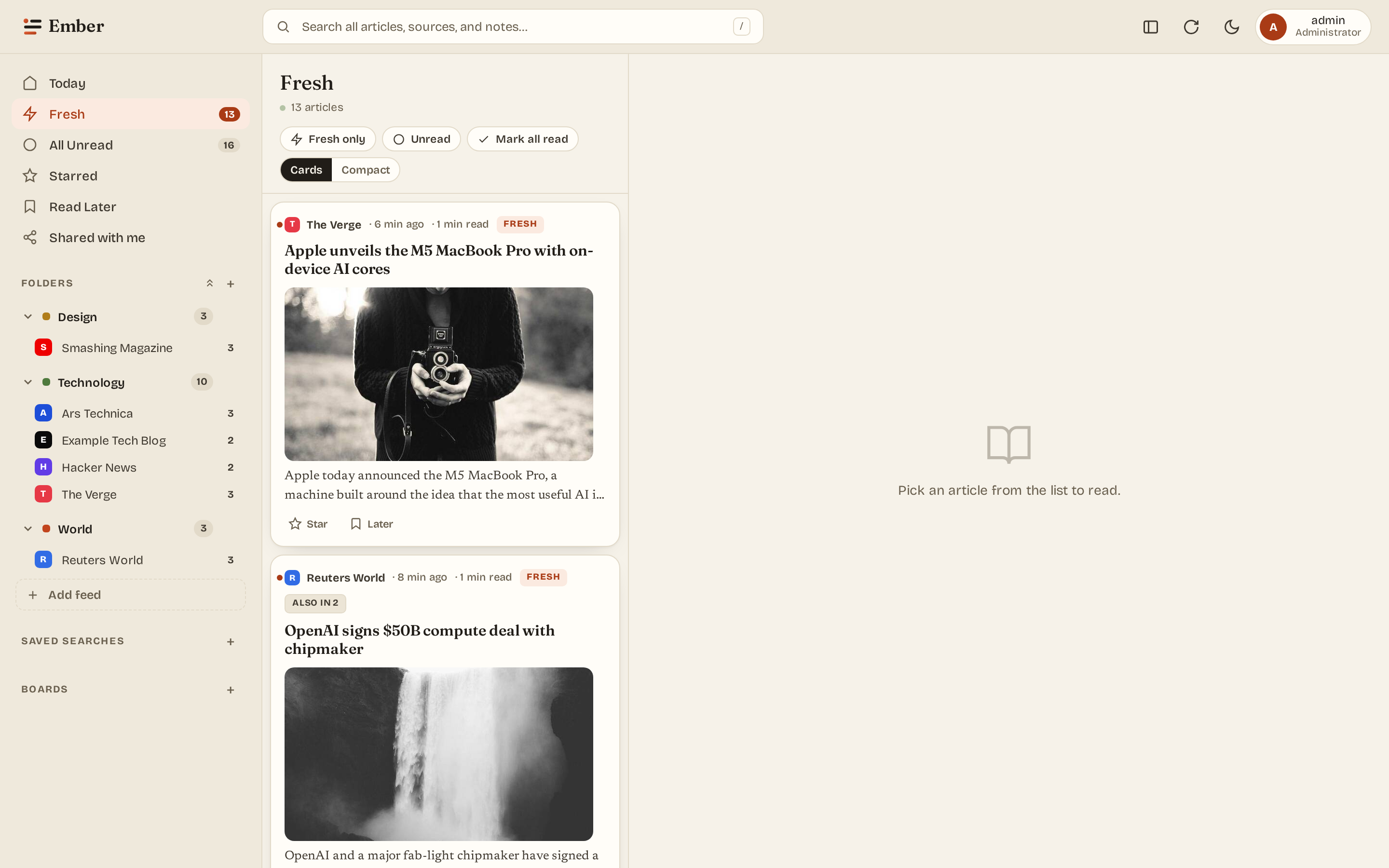 Reader desktop (light)